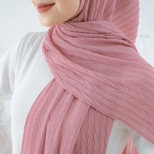 pleated hijab chiffon