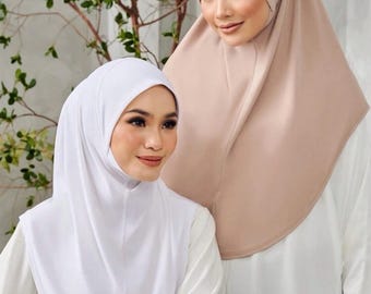 BIG SALE - Instant Hijab Khimar Bergo Cotton Jersey “Hilda”