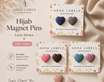NEW No Snag Hijab Magnet Pins Accessories “Love” Soft & Sheer Colors with cute Love Packaging