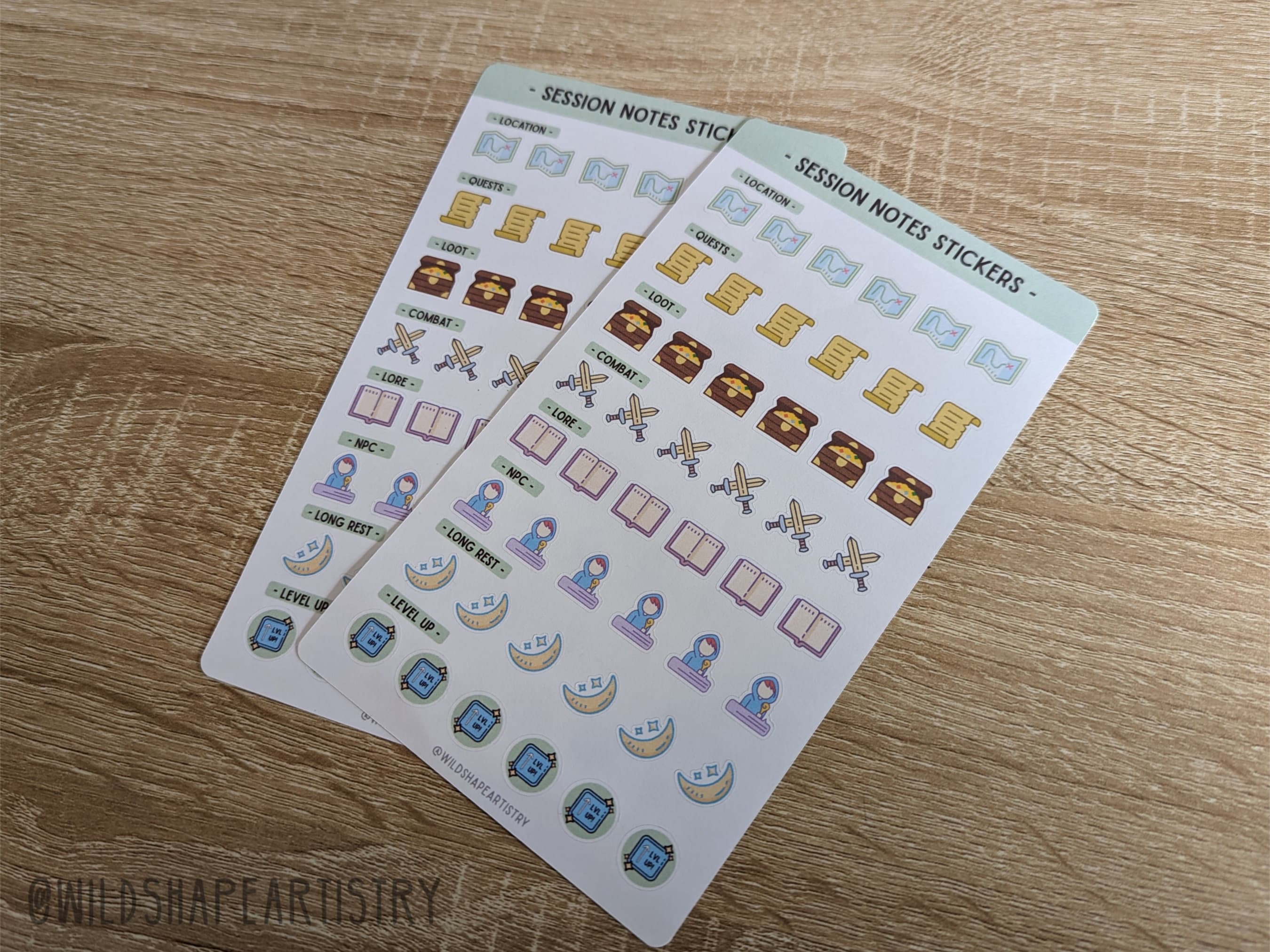 D&D Session Notes Stickers || TTRPG Notetaking Tools, Dnd Tools, Dnd ...