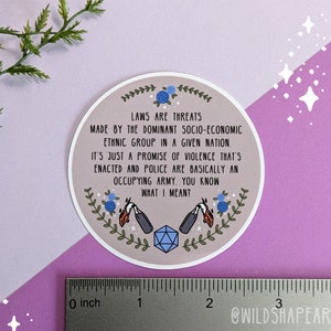 Laws Are Threats Sticker | DnD Sticker, Water Bottle Sticker, Laptop Sticker, Dimension 20 image 2