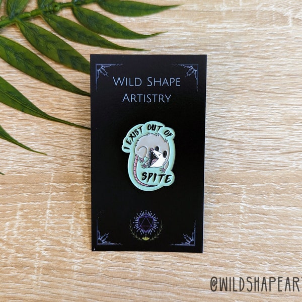 Spite Possum Enamel Pin | Soft Enamel Pin, Possum Pin, Possum Soft Enamel Pin, Spite Possum