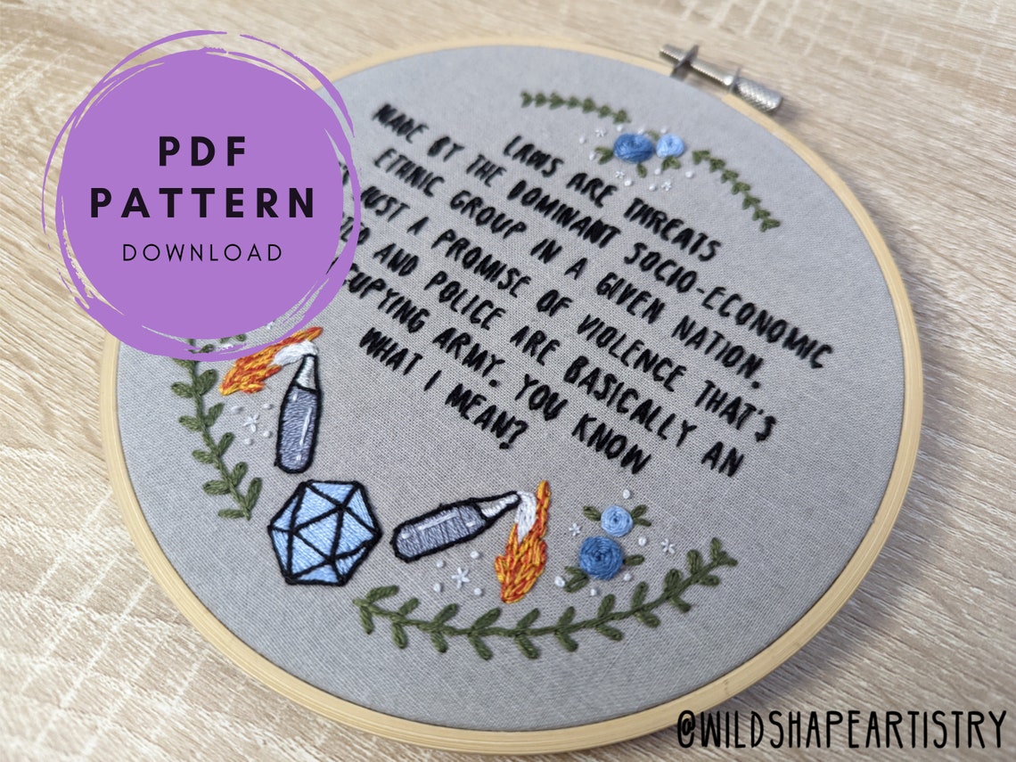 Laws Are Threats PDF Embroidery Pattern Dimension 20 Dnd Etsy