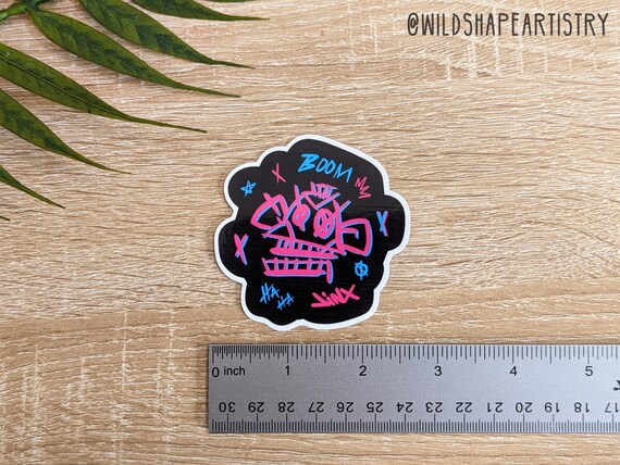 Jinx Neon Graffiti Sticker | Arcane Sticker, League of Legends