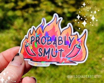 Probably Smut Holographic Sticker | Holographic Sticker, Reader Sticker, Waterbottle Sticker, Smut Reader Sticker