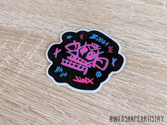 Jinx Neon Graffiti Sticker | Arcane Sticker, League of Legends