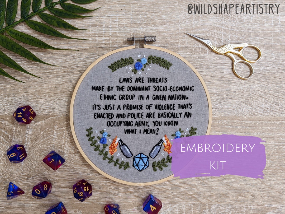 Laws Are Threats Embroidery Kit Dimension 20, Fantasy High, Embroidery