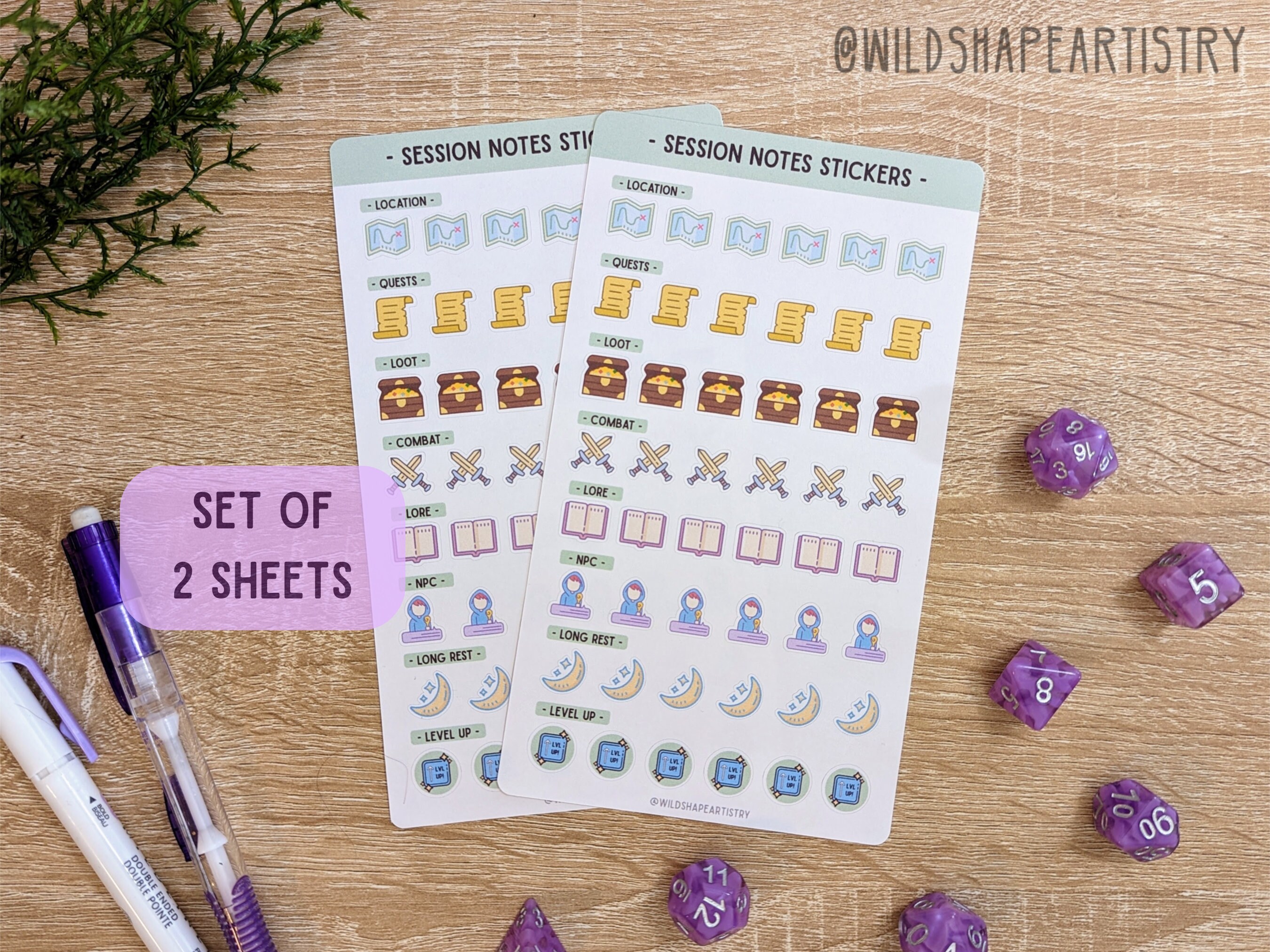 D&D Session Notes Stickers || TTRPG Notetaking Tools, DnD Tools, DnD Stickers, Campaign Notes Stickers, Neurodivergent TTRPG Tools