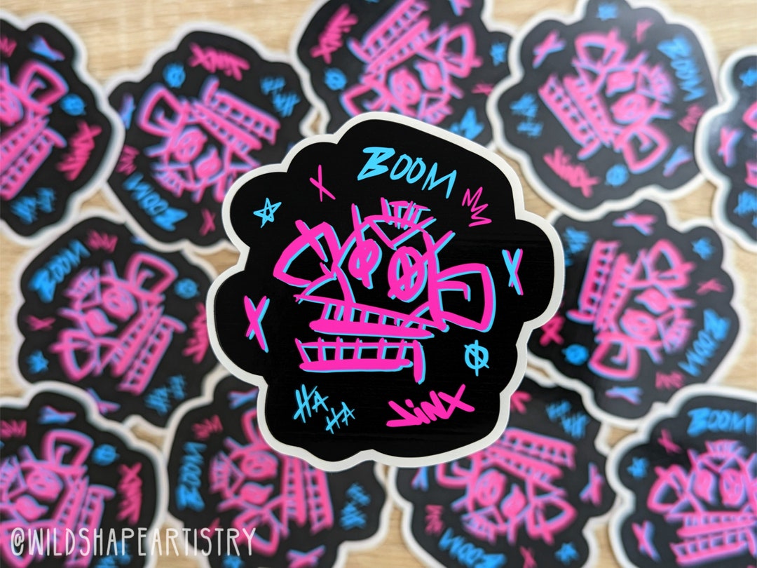 Jinx Neon Graffiti Sticker Arcane Sticker, League of Legends Sticker