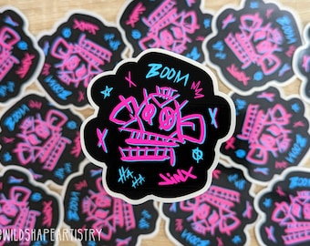 Jinx Neon Graffiti Sticker | Arcane Sticker, League of Legends Sticker, Water Bottle Sticker, Laptop Sticker
