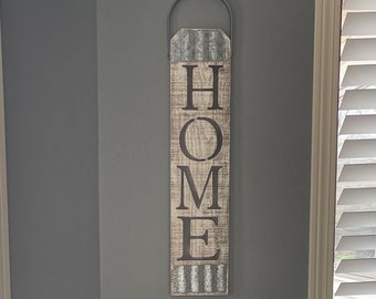 Home Sign- Porch Home Sign - Wooden Vertical Home Sign - Home Sign For Wall - Farmhouse Sign