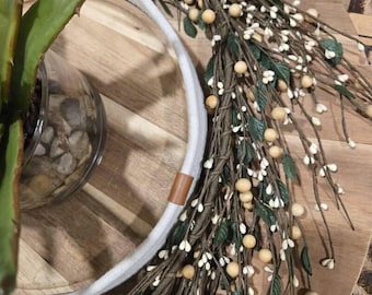White-Cream Berry Garland- Home Decor For Any Room - Accent To Make A House Cozy