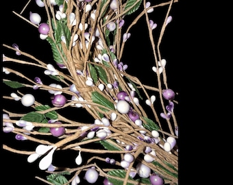 Purple Lavender Berry Garland: Easter Home Decor, Fireplace Accent