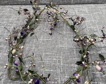 Periwinkle Purple Berry Garland: 6ft Spring Home Decor