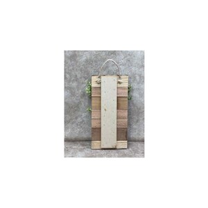 Wood Wall Hanging Farmhouse Style Accent Rustic Home Decoration Painted Slat Design Gray Black White Finish Burlap Bow Feature Greenery Detail Piece Modern Country Aesthetic Small Space Perfect Handmade Wall Art Kitchen Display Option