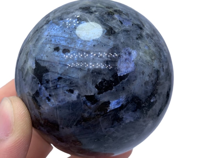 370 Grams Great Quality Larvikite Bluish Grey Sphere, Larvikite Sphere, Larvikite Crystal Sphere, Larvikite Crystal Ball, Larvikite Ball