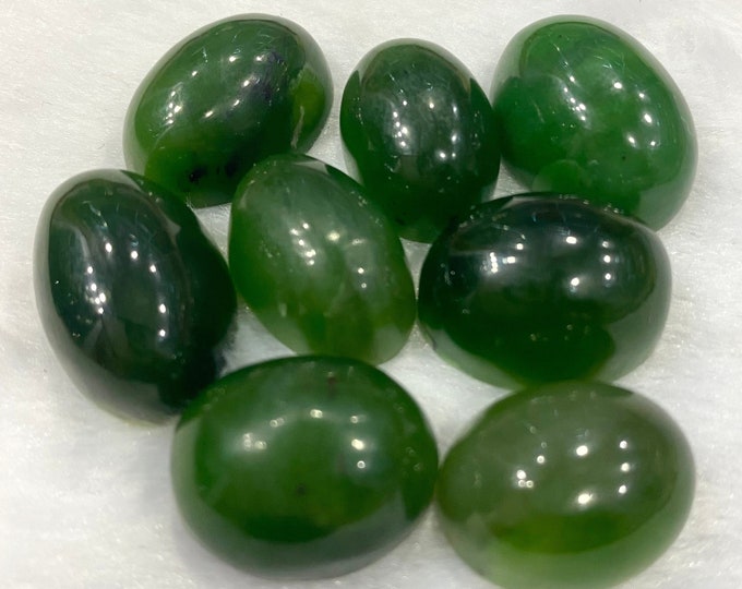 Green Nephrite Jade Cabs, Nephrite Jade Cabochons, Nephrite Cabochons, Nephrite Crystals, Healing Jade, Green Jade, Green Nephrite, 8 Pcs