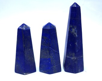 3 Pcs Great Quality Blue Color Lapis Lazuli Towers - Point - Lapis Crystals - Lapis Points - Lapis Lazuli Stone - Lapis Points 620 Grams