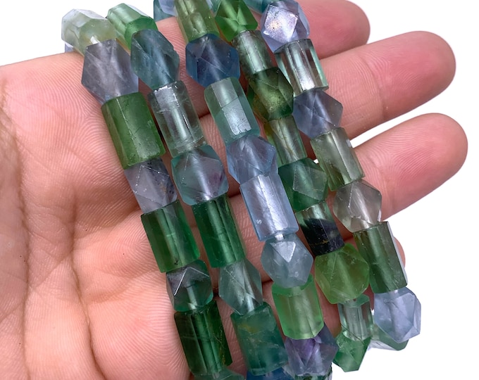 Best Quality Purple And Green Color Fluorite Faceted Bracelet - Fluorite Stone Bracelet - Green And Purple Fluorite - Fluorite - Bracelet