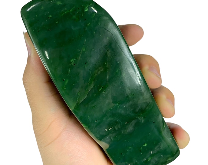 840g Great Quality Green Color Nephrite Jade Free Form -  Nephrite Jade Free Form -  Jade Free Form -  Green Jade Free Form -  Nephrite Jade