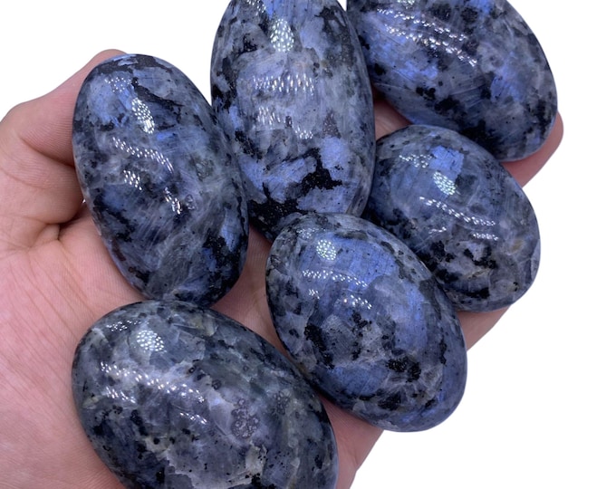 Best Quality Blue Color Larvikite Palmstone - Massage -  Larvikite Palmstone -  Larvikite Stone - Blue  Larvikite Palmstone - Massage