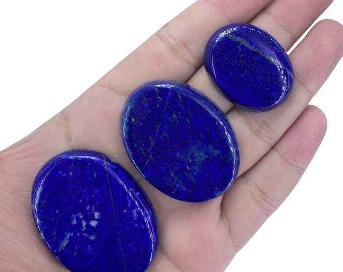 96 Grams Amazing Quality Lapis Lazuli Cabochons Blue Clour 3 Pcs
