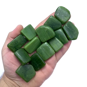 Green Tremolite Tumbles (215g, 13 Pieces)