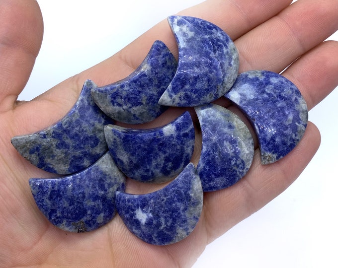 8 Pieces Best Quality K2 Jasper Azurite Moons -  Blue K2 Jasper Moons  -  K2 Moons -  Jasper Azurite Stone -  K2 Azurite Moons