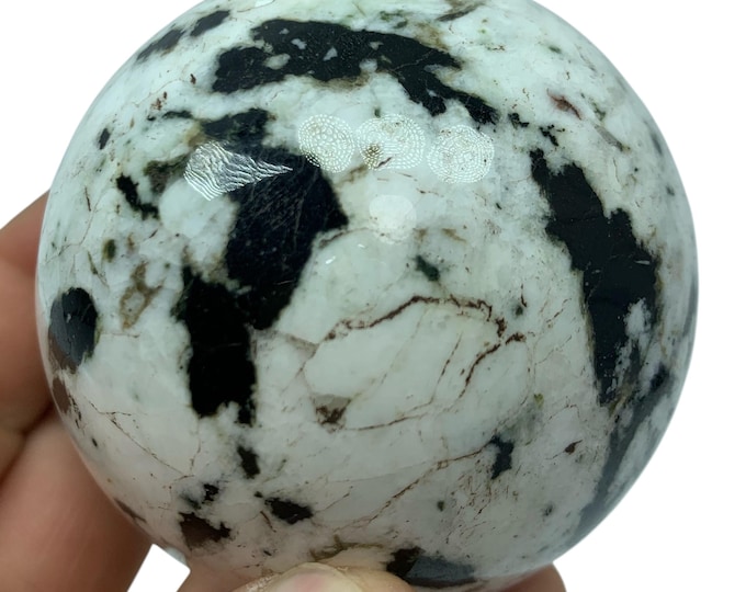 Great Quality Black Tourmaline on Quartz Ball, Sphere Gemstones