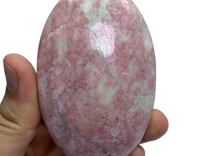 Polished Red Rhodochrosite Palmstone Crystal - Afghanistan