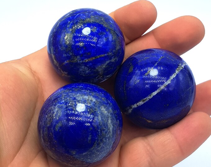3 Pcs - Lapis Lazuli - Lapis Lazuli Spheres - Lapis Spheres - Lapis Sphere - Lapis, Lapis Stone - Lapis Spheres - Lapis Ball - Lapis Lazuli