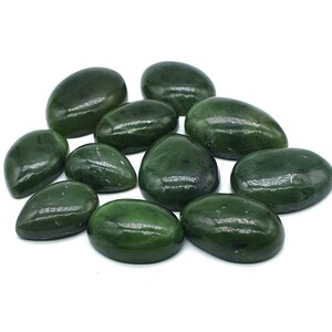 Beautiful Green Nephrite Jade Cabochons 219 Grams