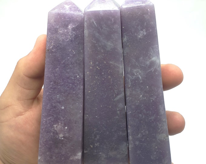 3 Pcs Lepidolite - Lepidolite Towers - Lepidolite Obelisks - Lepidolite Stone - Pink Lepidolite - Lepidolite Chakra,Healing Stone