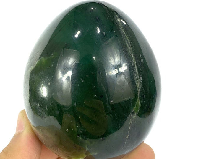 638 Grams Beautiful Green Color Nephrite Jade Egg - Nephrite Jade - Jade Egg - Nephrite Jade Egg Stone