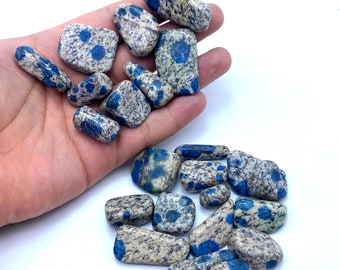 200 Grams K2 Azurite Tumbles: Polished Pakistan Healing Stones