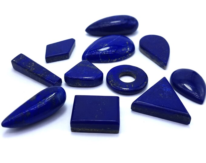 11 Pcs Lapis Lazuli Cabochons -  Lapis Lazuli Lockets -  Lapis Lazuli Cabs -  Lapis Blue Cabochons -  Lapis Crystals -  Blue Lapis Lazuli