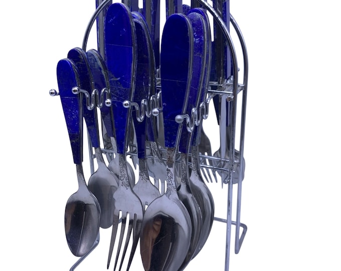 Great Quality Lapis Lazuli Cutlery Set - Lapis Spoon Forks - Lapis Spoons Set - Lapis Kitchen Tools - Lapis Spoon Forks Cutlery Set - 1.5 Kg