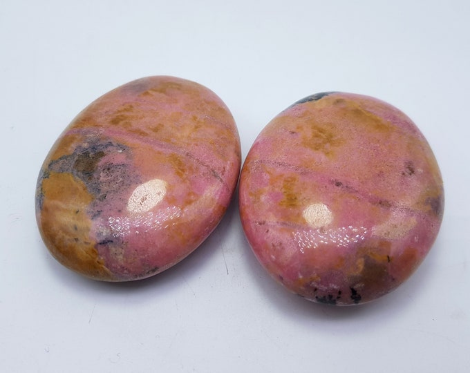 Best Color Pink Rhodonite Stone 2 Pieces Palms