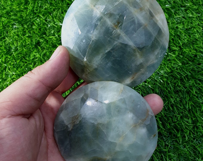 433 Grams Beautiful Faceted Blue Aquamarine Big Round Palms From Afghanistan