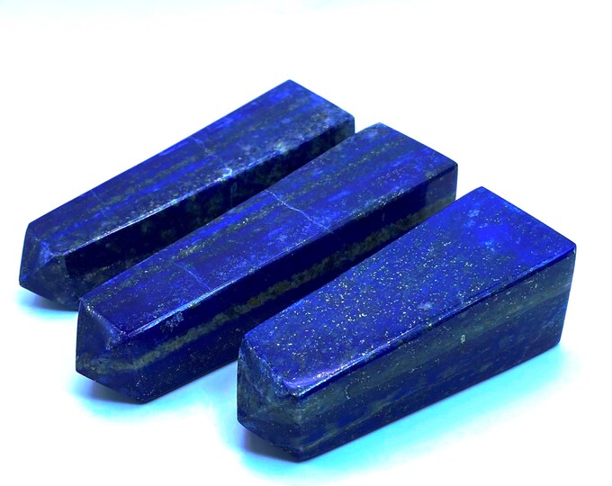 3 Pcs Amazing Quality Blue Lapis Lazuli Tower - Obelisk Lapis Tower - Lapis Lazuli Obelisks - Lapis Crystals 520 Grams