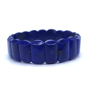 Pulsera de lapislázuli: piedra preciosa azul pulida, Afganistán