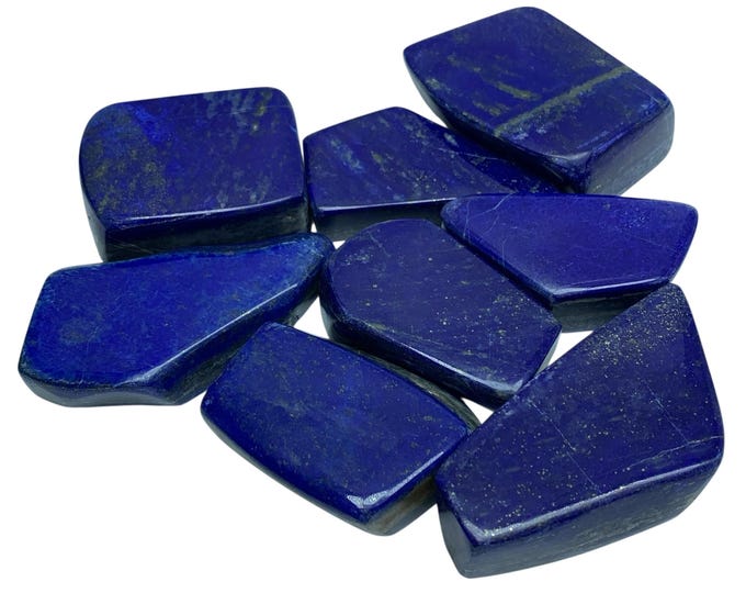Polished Lapis Lazuli Freeform: Blue Crystal Set (1015 grams, 8 Pcs)