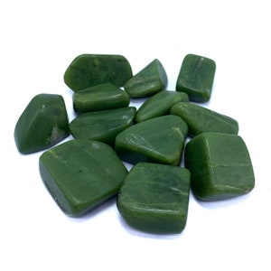 220g Green Tremolite Tumbles: Polished Crystal Stone, Afghanistan (13 Pieces)