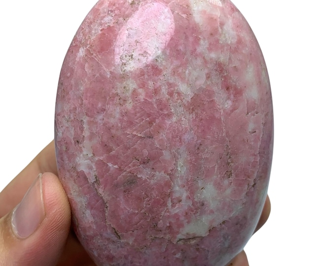 Polished Red Rhodochrosite Palmstone Crystal