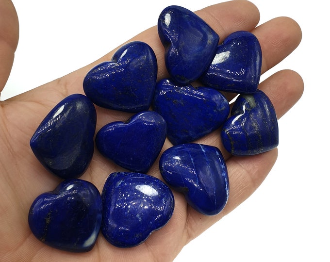 Amazing Quality Lapis Lazuli Hearts 10 Pieces - LapisHearts - Lapis Hearts Stone - Lapis Stone - Lapis Lazuli Stone