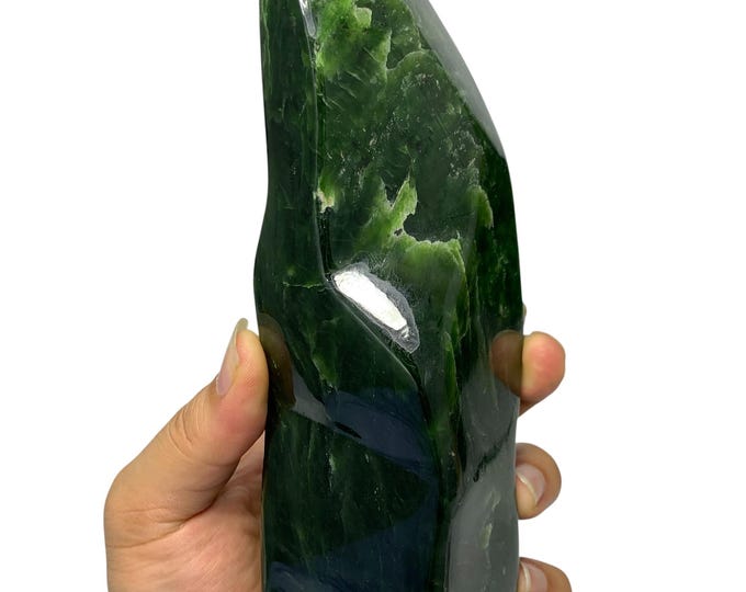1150g Polished Green Nephrite Jade Free Form - Afghanistan