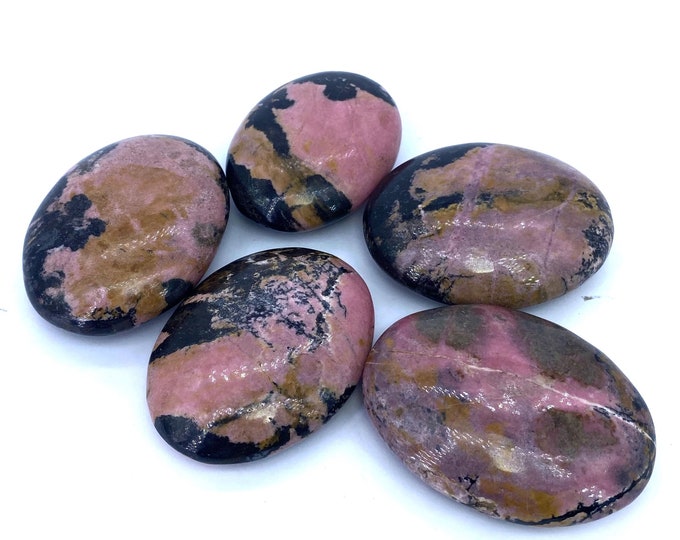 5 Pcs Beautiful Rhodonite Palms -  Rhodonite Palm Stone -  Rhodonite Stone -  Rhodonite Stone Palm -  Rhodonite Crystal 580 Grams