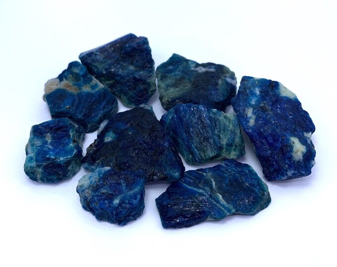 8 Pieces Great Quality Blue Color Fluorscent  Sodalite Raw Crystals  - Blue Sodalite - Sodalite Crystals 165 Grams