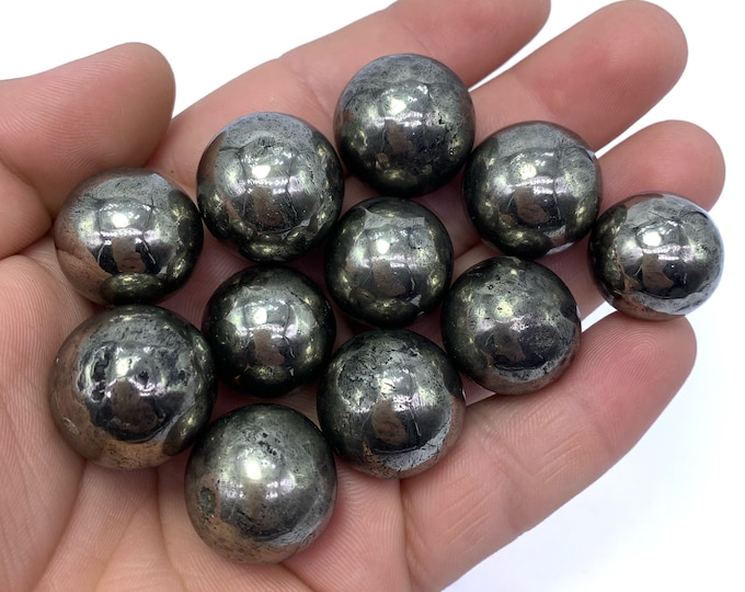 12 Pcs Beautiful Pyrite Small Size Ball/Spheres -  Pyrite -  Pyrite Stone Spheres -  Yellow Pyrite -  Pyrite Crystal -  Pyrite Sphere/Balls