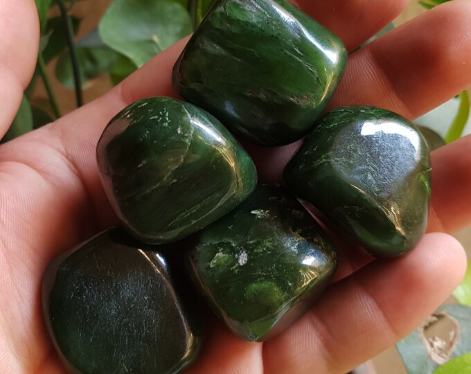 Amazing Quality Green Color Nephrite Jade - Nephrite Jade Tumbles - Nephrite Stone - Green Nephrite - Green Nephrite Tumbles 215 Grams